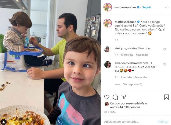 Matheus Aleixo e os filhos reprodução Instagram