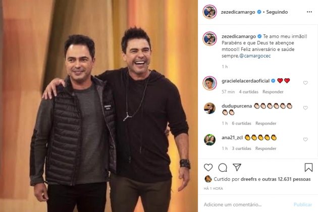 Sertanejo Zezé Di Camargo e irmão Werley ( Camarguinho) reprodução Instagram