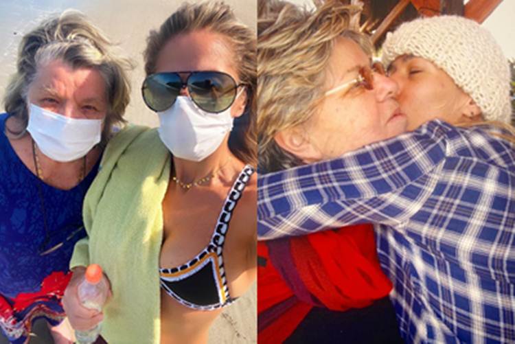 Em Portugal, Adriane Galisteu usa rede social para comemorar aniversário da mãe