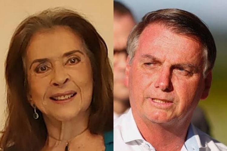 Betty Faria e o presidente Jair Bolsonaro - Reprodução: Instagram (Montagem: Área VIP)