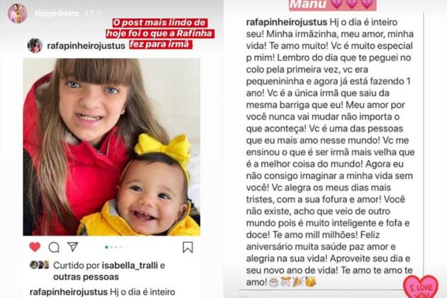 Ticiane Pinheiro se derrete com homenagem de Rafa Justus à irmã