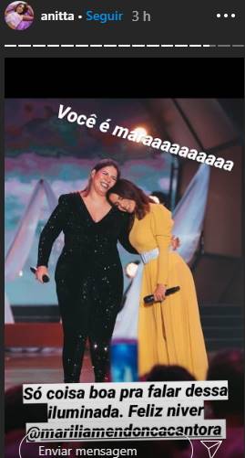 Marília Mendonça ganha declaração de Anitta no aniversário de 25 anos