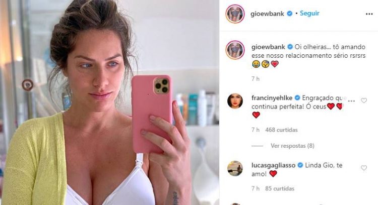 Giovanna Ewbank surge com olheiras após nascimento do filho e brinca: "Relacionamento sério"