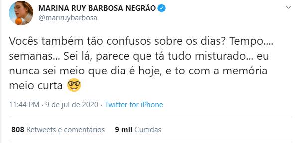 Marina Ruy Barbosa faz desabafo sobre período em isolamento
