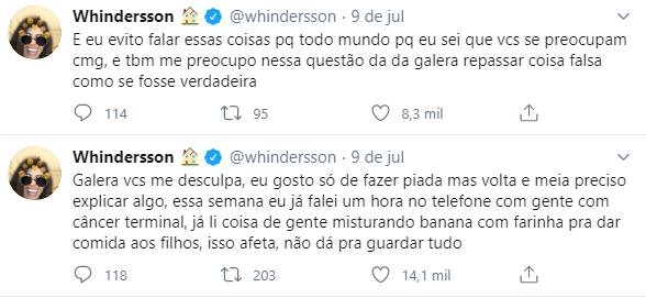 Whindersson Nunes desabafa ao compartilhar situação delicada com os fãs