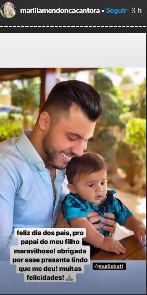 Marília Mendonça homenageia ex-namorado, Murilo Huff, no Dia dos pais - Foto: Reprodução, Print, Stories/ Instagram@mariliamendoncacantora