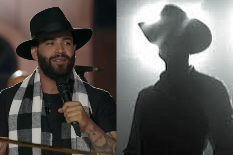 O cantor sertanejo Gusttavo Lima e uma silhueta representando um músico de seu estilo - Reprodução: Instagram (Montagem: Área VIP) O cantor sertanejo Gusttavo Lima e uma silhueta representando um músico de seu estilo - Reprodução: Instagram (Montagem: Área VIP)