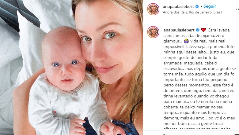 Ana Paula Siebert comenta sobre rotina cansativa após nascimento da filha