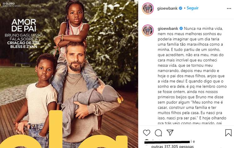 Giovanna Ewbank celebra Dia dos Pais e faz homenagem emocionante a Bruno Gagliasso