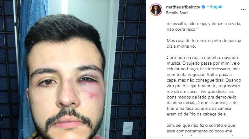 Jornalista Matheus Ribeiro é vítima de assalto e desabafa sobre violência 