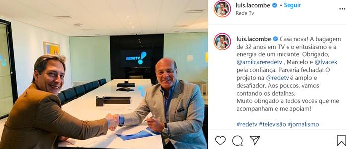 Luís Ernesto Lacombe é contratado pela RedeTV!