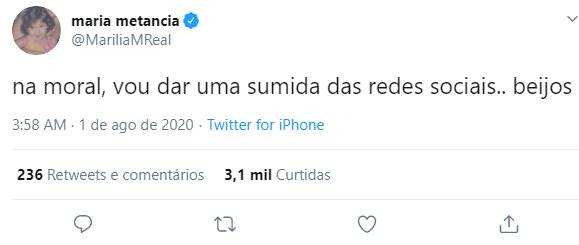 Marília Mendonça tira um tempo das redes sociais e recebe apoio dos fãs