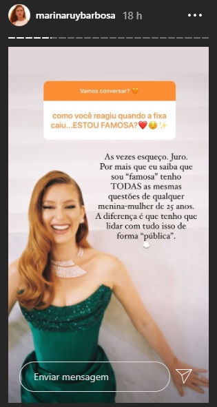 Marina Ruy Barbosa conta como reagiu à fama e a exposição desde criança - Foto: Reprodução/ Instagram@marinaruybarbosa