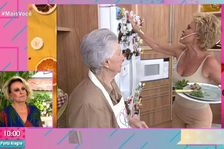 Ana Maria Braga e a mãe - Reprodução: TV Globo (Captura: Área VIP) Ana Maria Braga e a mãe - Reprodução: TV Globo (Captura: Área VIP)