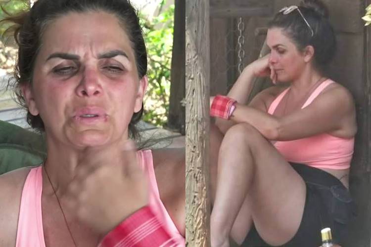 A Fazenda 12: Luiza Ambiel chora após briga com Jojo Todynho - Foto: Reprodução/ Record TV/ Montagem Área VIP