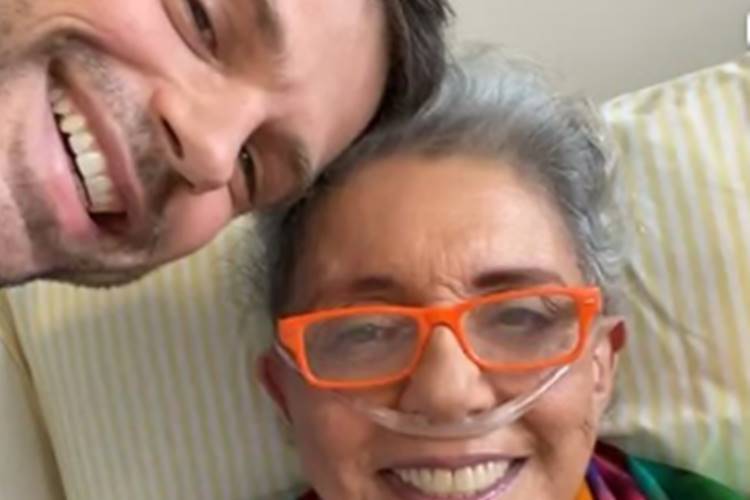 Duda e Leda Nagle Duda Nagle surge em foto ao lado da mãe, Leda Nagle, internada com Coronavírus - Foto: Reprodução/Print Vídeo do Instagram@ledanagleoficial
