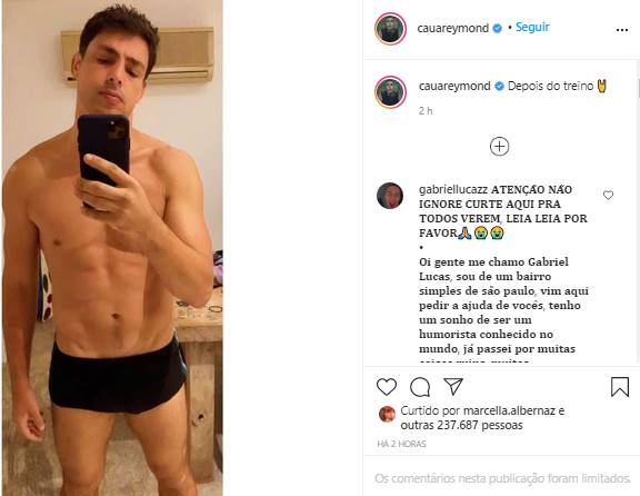 Cauã Reymond posa só de cueca e leva fãs à loucura: ''Que homem'' - Foto: Reprodução/Instagram@cauareymond
