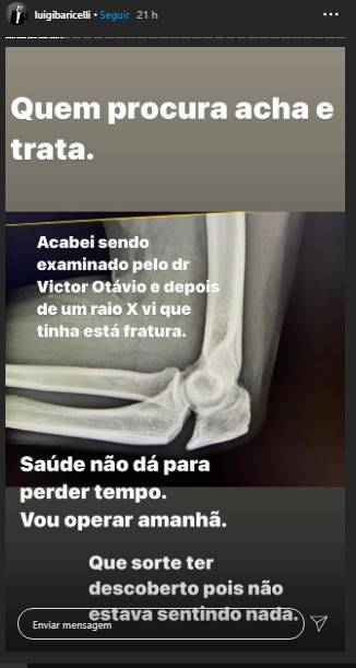 Cinco dia após cirurgia de esposa, Luigi Baricelli passa por operação - Foto: Reprodução/Instagram@luigibaricelli
