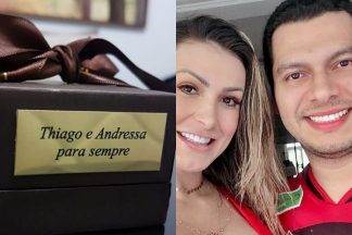Exibindo alianças de casamento, noivo de Andressa Urach declara: ''O amor existe'' - Foto: Reprodução/Instagram/Montagem Área VIP