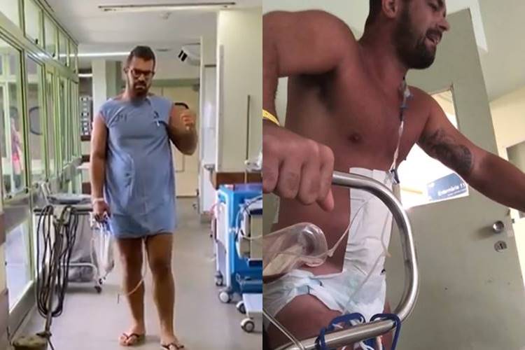 Bruno Borat Após ser baleado, Borat de ''Amor e Sexo'' mostra vídeo se recuperando e pede por orações - Foto: Reprodução/Instagram/Montagem Área VIP