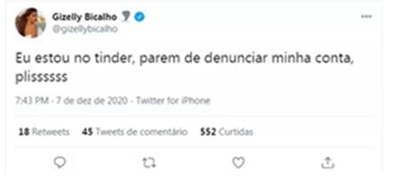 Gizelly Bicalho - print twitter