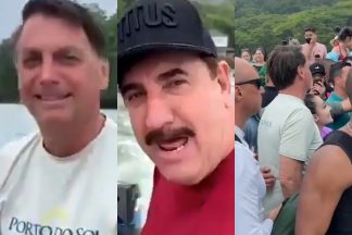 Descumprindo os protocolos contra o Coronavírus, Ratinho surge em vídeo com presidente Jair Bolsonaro - Foto: Reprodução/Twitter/Montagem Área VIP