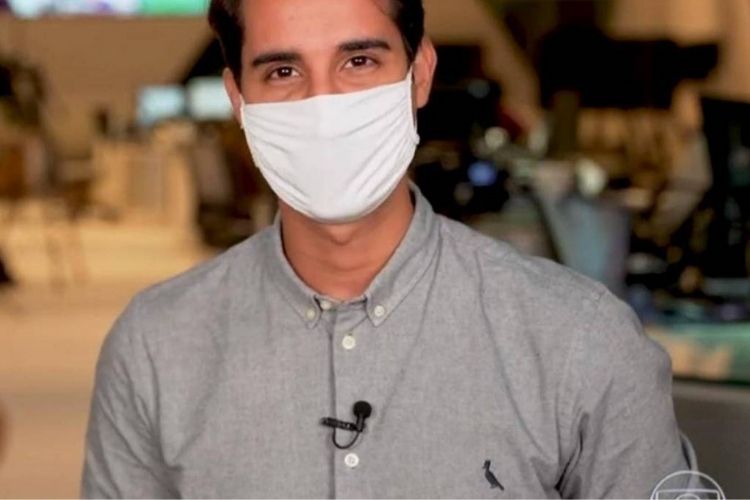 O repórter e a gafe - Reprodução: TV Globo O repórter e a gafe - Reprodução: TV Globo