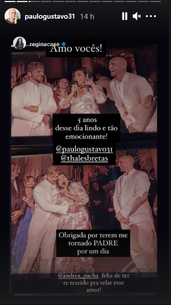 Paulo Gustavo comemora cinco anos de casado com Thales Bretas: ''Te amo mais que tudo'' - Foto: Reprodução/Instagram