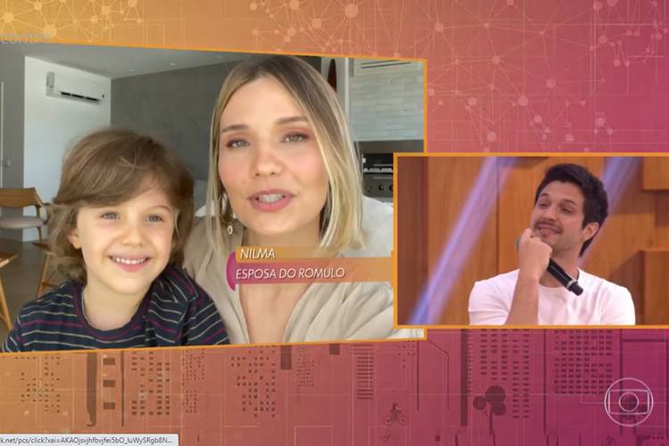 Romulo Estrela, e sua esposa Nilma, com seu filho Theo Romulo Estrela, e sua esposa Nilma, com seu filho Theo/Reprodução Rede Globo
