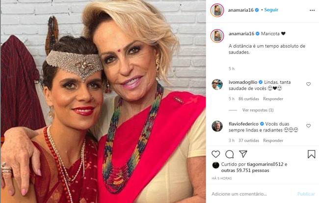Ana Maria Braga e filha - print Instagram