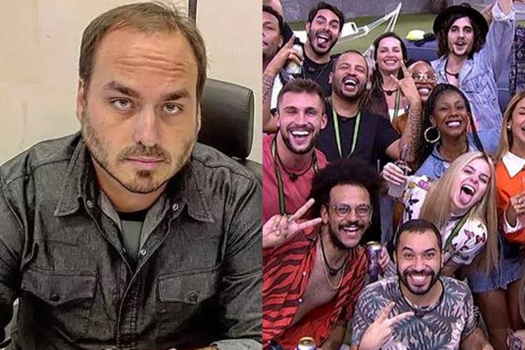 Carlos Bolsonaro e BBB21 BBB 21: Carlos Bolsonaro dispara contra a Rede Globo e acusa brothers a furarem fila da vacina - Foto: Reprodução/Instagram e Globo/ Montagem Área VIP
