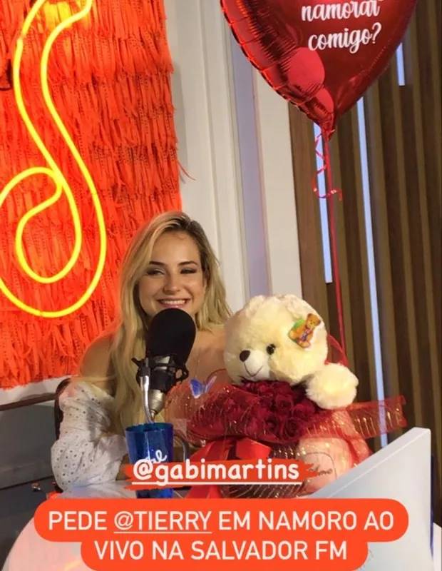 Gabi Martins decide pedir Tierry em namoro ao vivo em rádio - Foto: Reprodução/Instagram