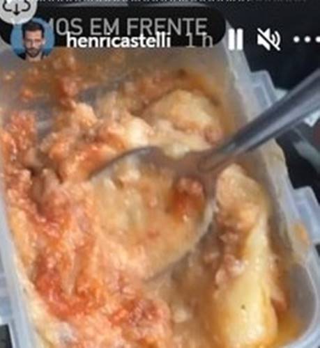 Após agressão, Henri Castelli se alimenta de comida pastosa - Foto: Reprodução/Instagram