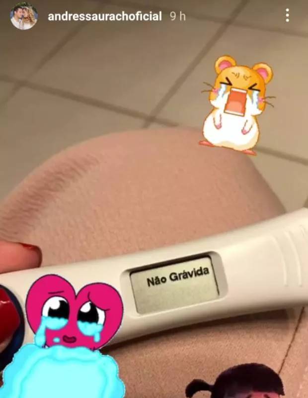 Nas redes sociais, Andressa Urach surge com teste de gravidez - Foto: Reprodução/Instagram