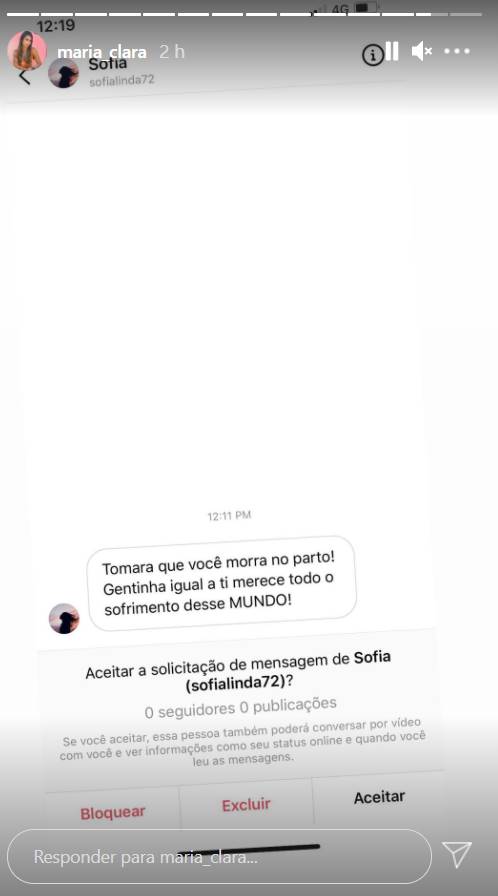 Atual companheira de cantor Marlon, Maria Clara, revela que ainda é muito atacada na Internet - Foto: Reprodução/Instagram