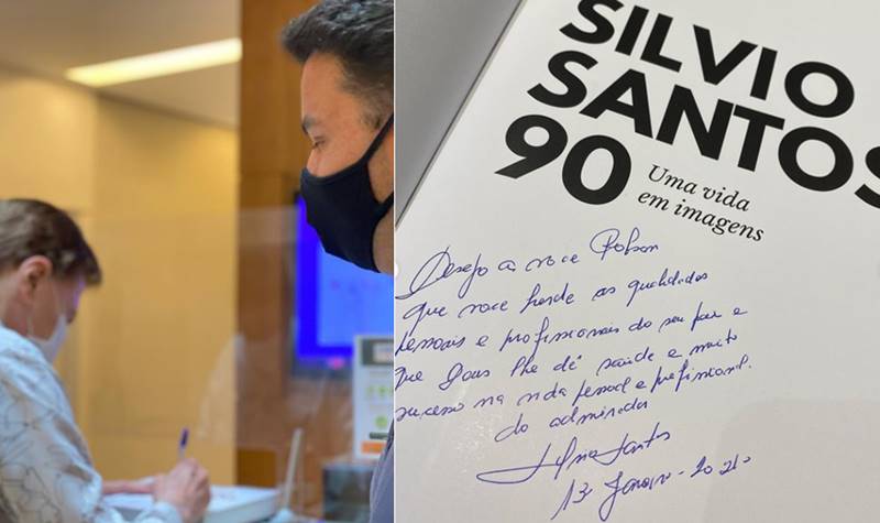 Silvio autografa livro para Robson Jassa/Instagram