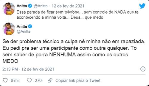Anitta ilha - print Twitter