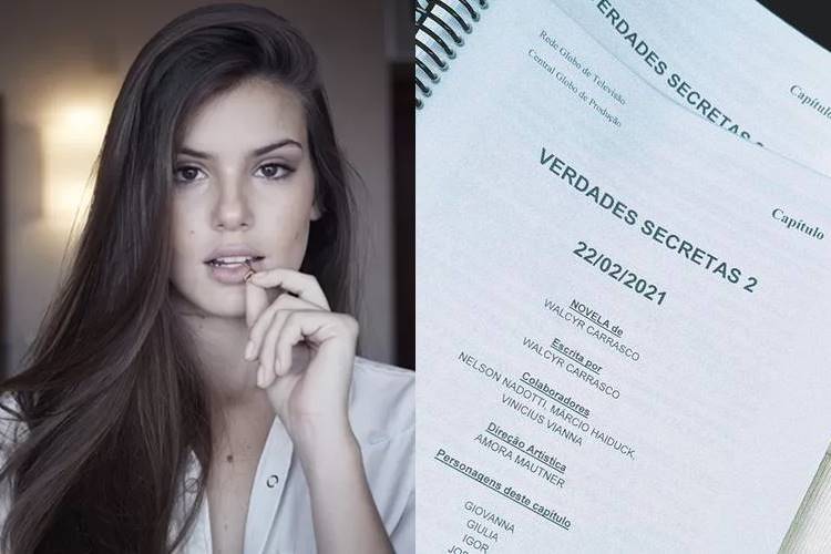 Nas redes sociais, Camila Queiroz mostra roteiro de ''Verdades Secretas 2'' - Foto: Reprodução/  Rede Globo e Instagram