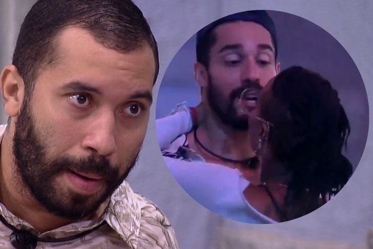 Gilberto e a situação entre Karol Conká e Arcrebiano - Reprodução: TV Globo (Montagem: Área VIP) Gilberto e a situação entre Karol Conká e Arcrebiano - Reprodução: TV Globo (Montagem: Área VIP)