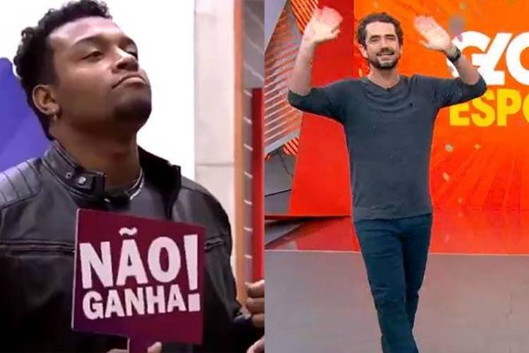 BBB 21: Felipe Andreoli quebra protocolo e encerra ''Globo Esporte'' eliminando Nego Di antes da hora - Foto: Reprodução/ Rede Globo/ Montagem Área VIP