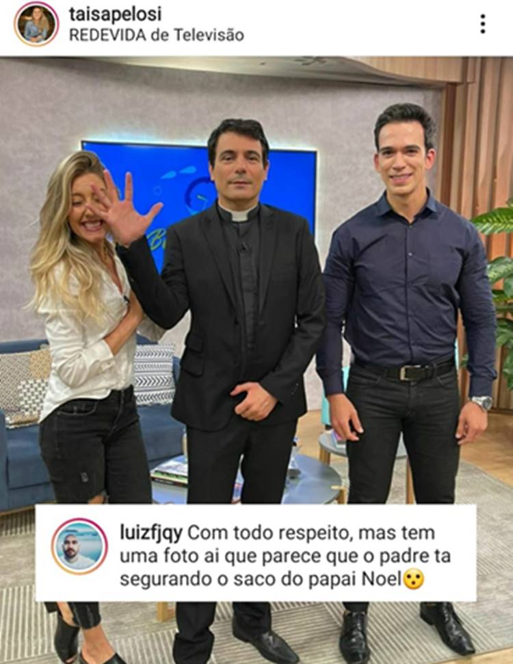Padre Juarez, Taisa Pelosi e Dr Fabricio Brito Padre Juarez, Taisa Pelosi e Dr Fabricio Brito/ Instagram