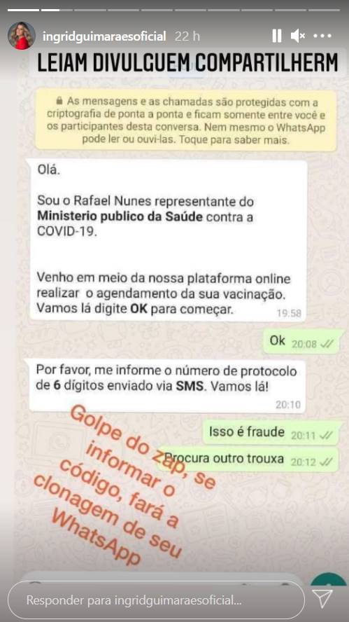 Atriz Ingrid Guimarães denuncia golpe da vacina - Foto: Reprodução/ Instagram