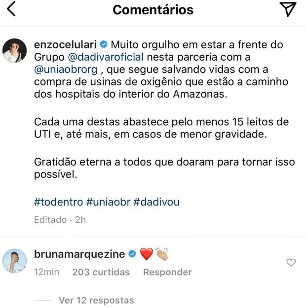 Após publicação, Bruna Marquezine e Enzo Celulari aumentam rumores de possível romance - Foto: Reprodução/Instagram