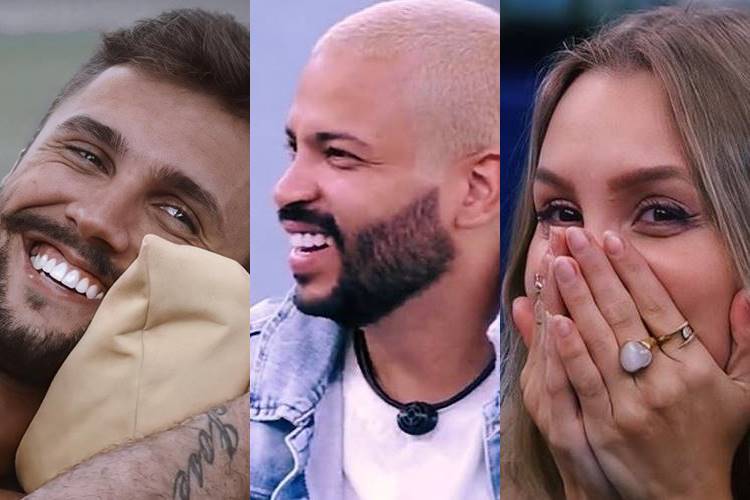 BBB21: Após eliminação falsa de Carla Diaz, Arthur e Projota ficam aliviados pelo público estar gostando da participação dos dois - Foto: Reprodução/ Rede Globo/ Montagem Área VIP