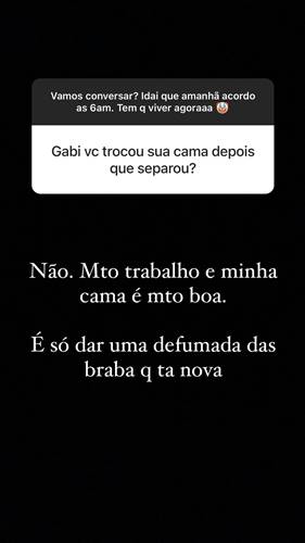 Resposta de Gabriela Pugliesi para seguidor Resposta de Gabriela Pugliesi para seguidor/Instagram