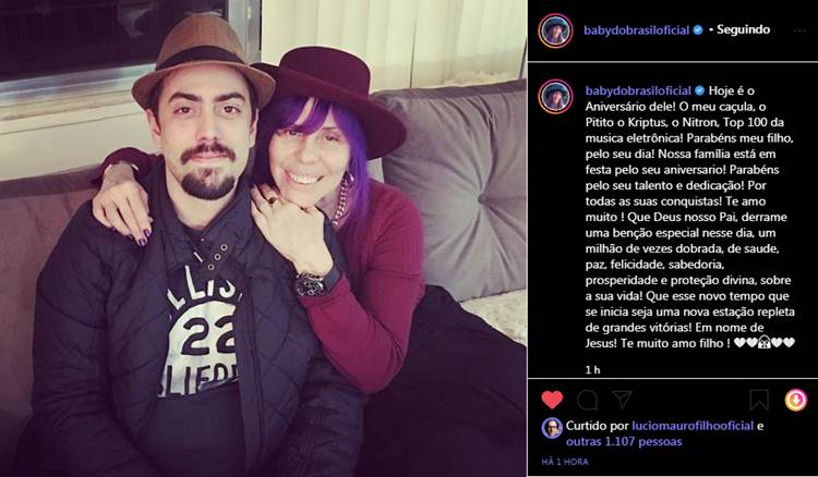 Baby do Brasil e o filho caçula - print Instagram