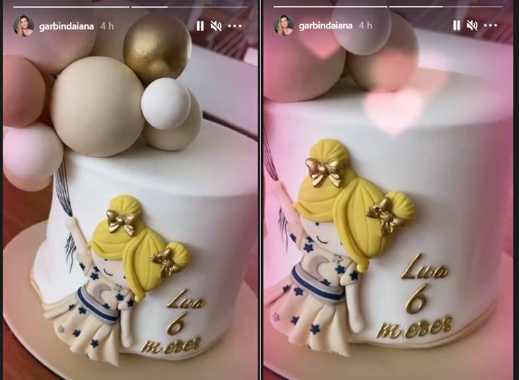 Daiana Garbin mostra o bolo/Instagram