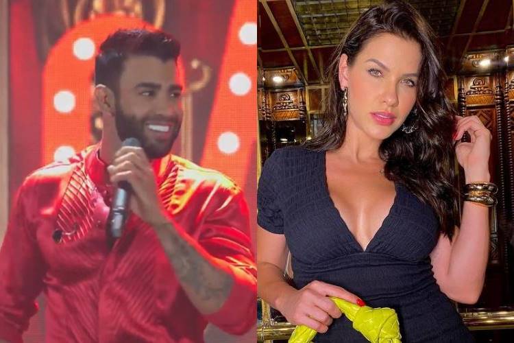 Gusttavo Lima e Andressa Suita Após investida do sertanejo, Andressa Suita responde Gusttavo Lima - Foto: YouTube e Instagram/ Montagem Área VIP