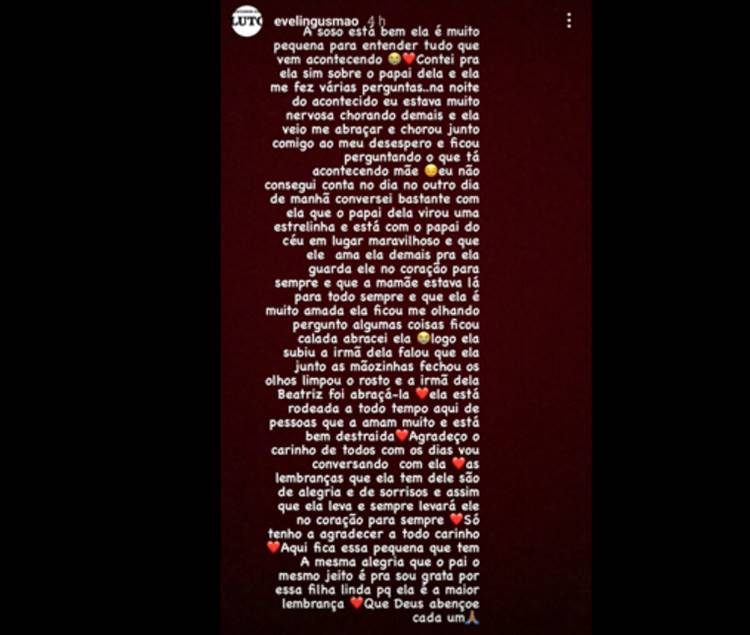 Publicação da mãe da filha de MC Kevin Publicação da mãe da filha de MC Kevin (Reprodução/Instagram)