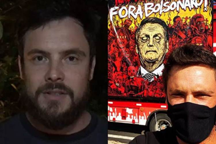 Sérgio Guizé participa de protesto contra Bolsonaro